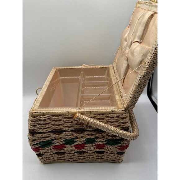 Vintage Wicker Style Sewing Notion and Tool Box - Picture 4 of 11